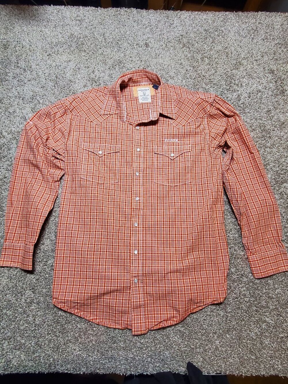 Panhandle Men's Western Button Down Shirt Flour Rope Square Size XL